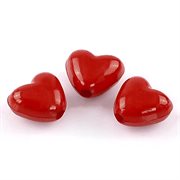 Hjerte perle af akryl. Dyb rød. 11 mm. 24 stk.